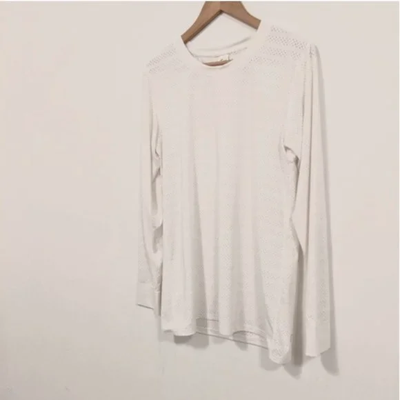 Zyia Active White Perforated Chill Long Sleeve Top S - Picture 7 of 14